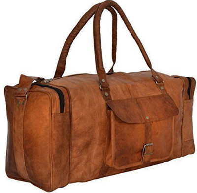 

Handcrafted exports 21 inch/53 cm Travel Duffel Bag Duffel Strolley Bag(Brown)