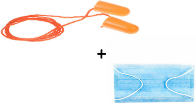

Bolt COMBO of DISPOSABLE MASK AND Ear Plug(Orange)