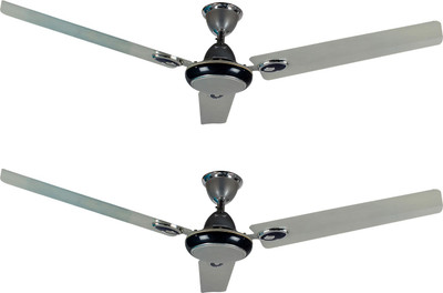 Candes Futura Silver Blue 1200 mm 3 Blade Ceiling Fan(Silver, Blue, Pack of 2), Blue;silver