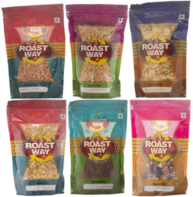 

Roast Way Foods Disco Papad & Dry Fruit Trail Mix & Flax Seed & Jwar Masala & Malai Jor Garam & Masala Chana Roasted Namkeen Combo(1200)