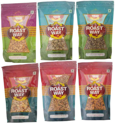 

Roast Way Foods Navratan Mix & Oats N Alsi Mix & Peanut Chilli Garlic & Peanut Hing Jeera & Peanut Nimbu Podina & Pumpkin Seed Roasted Namkeen Combo(1200)