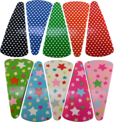 

Saamarth Impex Snap Hair Clips Metal Hair Clip Barrettes for Girls With Patterns Set Of 10 Hair Clip(Multicolor)