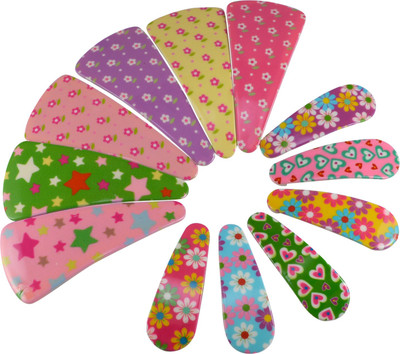 

Saamarth Impex Latest Designs Imported Daily Wear Hair Accessories, Printed Clips, New Style Clips For Long or Short Hairs Set Of 12 Piece Hair Clip(Multicolor)