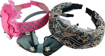 

Saamarth Impex Princess Headband , Fashion Accessories Multi Color Headband, Hair Accessory, Girl Headband 3 Piece Set Head Band(Multicolor)