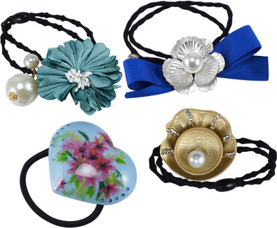 

Saamarth Impex Hair Accessories Latest Stylish Rubber Band Pony Tie Hair Accessories For Women Set Of 4 Piece Rubber Band(Multicolor)