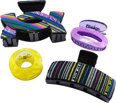 

Saamarth Impex Designer Multi-Colour Plastic Hair Clutchers/ Hair Clips for Girls and Women (Combo of 4 Hair Claws) Hair Clip(Multicolor)