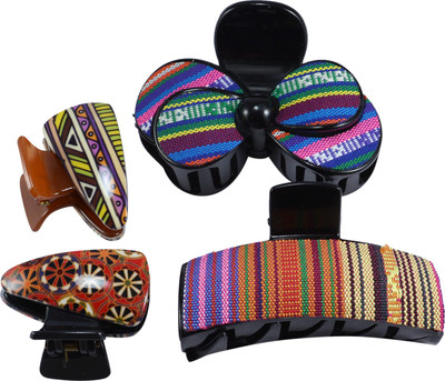 

Saamarth Impex Designer Multi-Colour Plastic Hair Clutchers/ Hair Clips for Girls and Women (Combo of 4 Hair Claws) Hair Clip(Multicolor)
