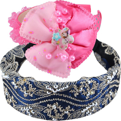 

Saamarth Impex Headband With Various Design Girl Raspberry Big Headbands Toddler Headband Designer Headbands Kids-Set Of 2 Head Band(Multicolor)