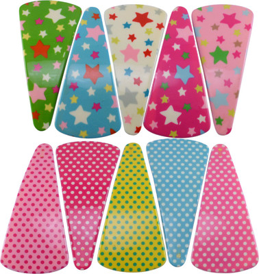 

Saamarth Impex Multicolor Printed Hair Snap Clip Dotted Flower Theme Big Size Hair Clip Set Of 10 Hair Clip(Multicolor)
