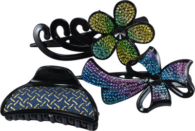 

Saamarth Impex Party Casual Wedding Wear Designer Premium Fancy Hair Clip For Women & Girls Set OF 3 Hair Clip(Multicolor)