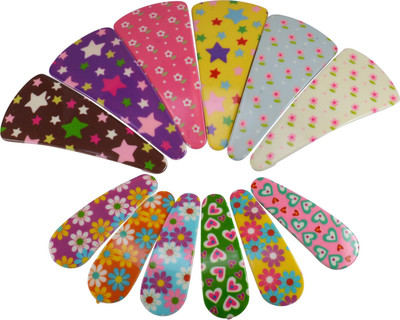 

Saamarth Impex Latest Designs Imported Daily Wear Hair Accessories, Printed Clips, New Style Clips For Long or Short Hairs Set Of 12 Piece Hair Clip(Multicolor)