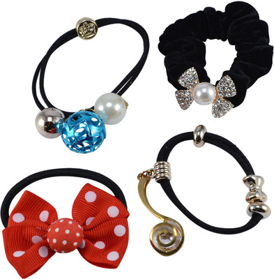 

Saamarth Impex Fashion Hair Scrunchies For Women / A Premium Scrunchy Rubber Band To Tie Hairs Set Of 4 Piece Rubber Band(Multicolor)