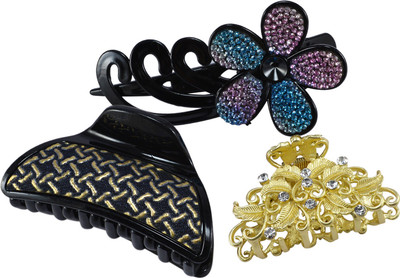 

Saamarth Impex New Design Fashion Rhinestone Beaded Hair Claw Clips Headwear Accessories For Women Girls Hair Jewelry-3 Piece Set Hair Clip(Multicolor)