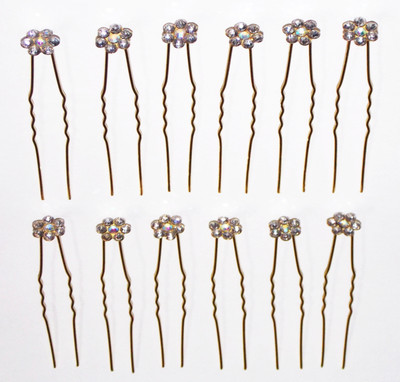 

KONIT White/Silver Studded Fancy Bridal Gold Platted Hair Pins For Juda/Bun Decoration In Hair Accessory Set, Hair Pin, Back Pin, Bun Clip, Bun(White, Silver, Gold)