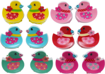 

Saamarth Impex Duck Design Kids Fashion Women Girls Plastic Mini Clips ,Claws Hair Clip Clamp-in Hair Accessories Set Of 12 Piece Hair Clip(Multicolor)