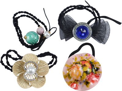 

Saamarth Impex Fashion Hair Scrunchies For Women / A Premium Scrunchy Rubber Band To Tie Hairs Set Of 4 Piece Rubber Band(Multicolor)