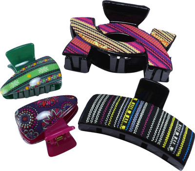 

Saamarth Impex Designer Multi-Colour Plastic Hair Clutchers/ Hair Clips for Girls and Women (Combo of 4 Hair Claws) Hair Clip(Multicolor)