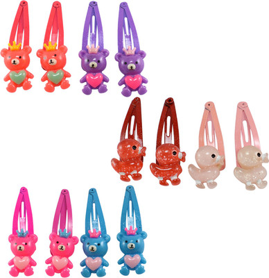 

Saamarth Impex Kids Snap Clip Cartoon Soild Design Mini Hair Clips Set Of 12 Piece Hair Clip(Multicolor)