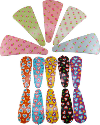 

Saamarth Impex Metal Clip Snap Hair Clips Tik tak Barrettes Good Quality For Kids,Girls,Women Set Of 15 Hair Clip(Multicolor)