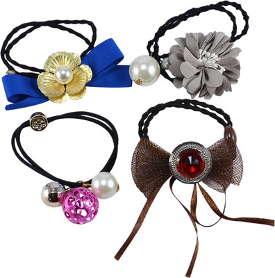 

Saamarth Impex Fashion Hair Scrunchies For Women / A Premium Scrunchy Rubber Band To Tie Hairs Set Of 4 Piece Rubber Band(Multicolor)