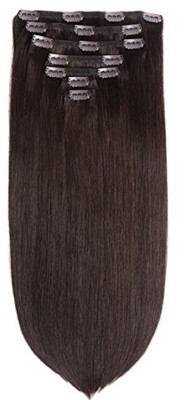 

Fully 7 Pcs Real Human Extensions With Hi Quality Remy Virgin Indian Temple 26 Inch (50 Grams, Black) Hair Extension