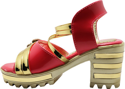 

EasySteps Girls Buckle Heels(Red, Peach