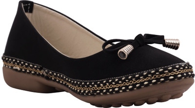 

77 seventy seven Girls Slip on Ballerinas(Black
