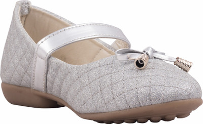 

77 seventy seven Girls Velcro Ballerinas(Silver