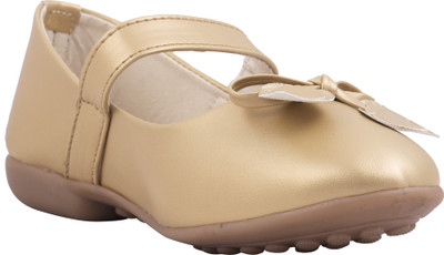 

77 seventy seven Girls Velcro Ballerinas(Gold