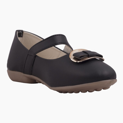 

77 seventy seven Girls Velcro Ballerinas(Black