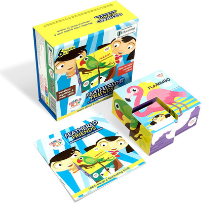 

Genius Box Learning and Educational Toys for Children: Box Feathered Friends, 4 Piece Wooden Cube Puzzle (4 Pieces)(Multicolor)