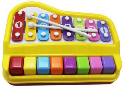 

M-Alive 8 Key Piano Organ and Xylophone with 2 Mallets And 6pcs of Music Sheets Musical instrument Toy for Kids Ages 3+ Years(Multicolor)