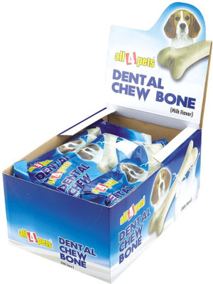 

all4pets Dental Chew Bone Milk Flavour Milk Dog Chew(105 g, Pack of 1)