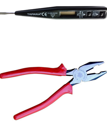 TAPARIA 1621-8 inch cutting plier and mdt 81 digital voltage tester pack of 2 combo Lineman Plier(Length : 16 inch)