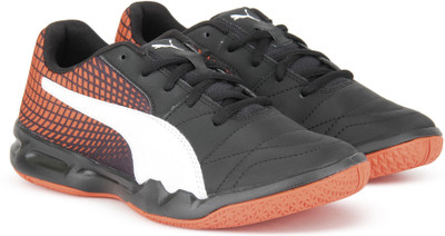 

Puma Veloz Indoor NG Football Shoes For Men(Multicolor, Puma black-puma white-cherry tomato