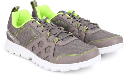 

REEBOK RUN FUSION LP Running Shoes For Men(Brown, Stone grey/neon yellow/me