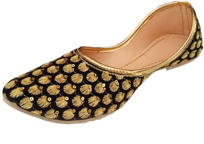 

sdshopping Women Jutis For Women(Black, Gold