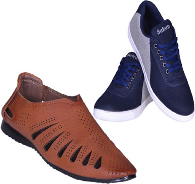 

Sukun Sneakers For Men(Tan, Blue, Grey