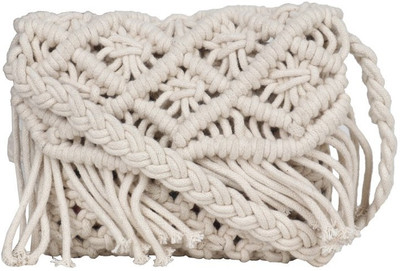 

Diwaah Women Casual White Cotton Sling Bag