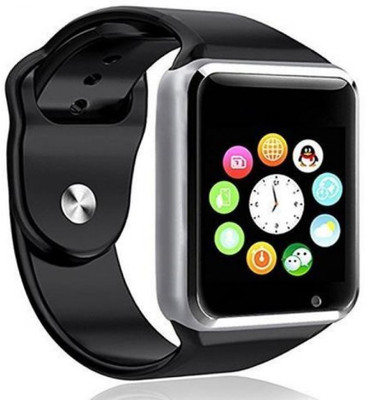 

Callmate A1 Bluetooth SmartWatch Silver Smartwatch(Black Strap 1)