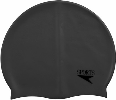 

HAWKISH SILICON SWIMMING CAP FOR HAIR PROTECTIUON Swimming Cap(Black, Pack of 1)