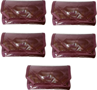

Addyz Pack of 5 Pieces Bindi Organizer Satin 12 Pockets Travel Kit Forehead Tilak Jewellery Vanity Box(Purple)