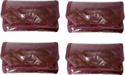 

Addyz Pack of 4 Pieces Bindi Organizer Satin 12 Pockets Travel Kit Forehead Tilak Jewellery Vanity Box(Purple)