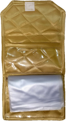 

Addyz Bindi Organizer Satin 12 Pockets Travel Kit Forehead Tilak Jewellery Vanity Box(Gold)