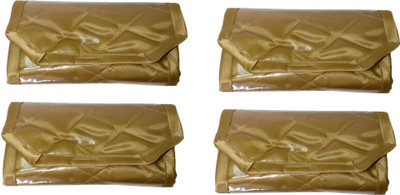 

Addyz Pack of 4 Pieces Bindi Organizer Satin 12 Pockets Travel Kit Forehead Tilak Jewellery Vanity Box(Gold)