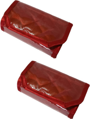 

Addyz Pack of 2 Pieces Bindi Organizer Satin 12 Pockets Travel Kit Forehead Tilak Jewellery Vanity Box(Maroon)