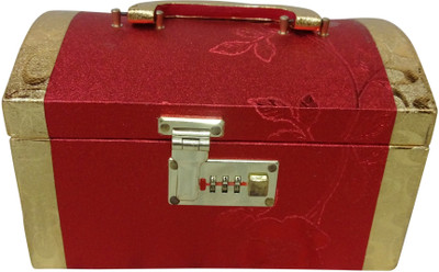 

Haryana Craft Red Stylish Bangles Box Hand Made Used Heavy Hard Coated Material With Lock System Dimension 24*15*18 Cm Vanity Box, Bangles Box Vanity Box(Red)