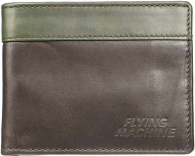 

Flying Machine Men Brown, Green Genuine Leather Wallet(8 Card Slots)