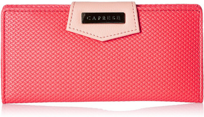 

Caprese Women Casual Pink Artificial Leather Wallet(6 Card Slots), Blush;coral
