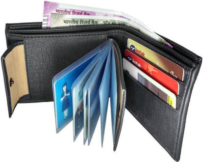 

TnW Boys Black Artificial Leather Wallet(9 Card Slots)